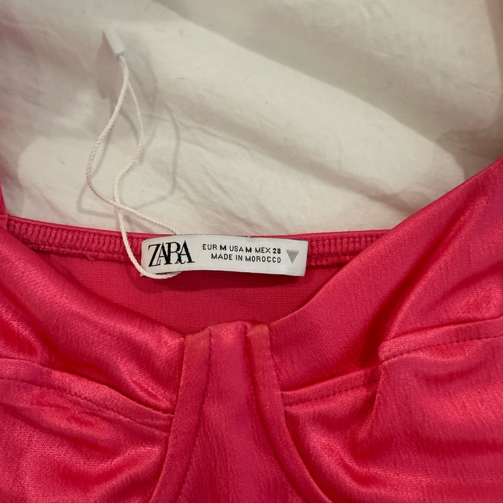 Zara Fuchsia Satin Bodysuit